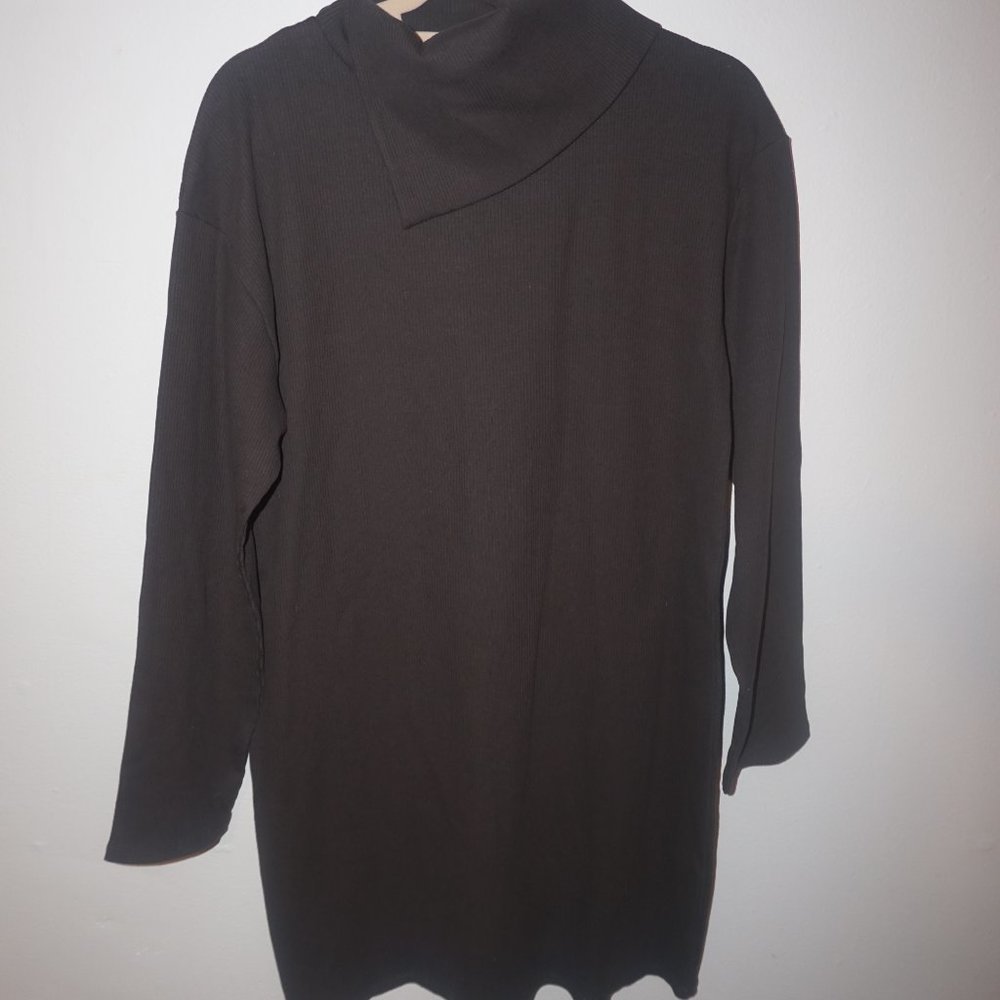 NEW Zara Asymmetrical Collar Long Sleeve Sweater Dress NWT - Picture 2 of 11